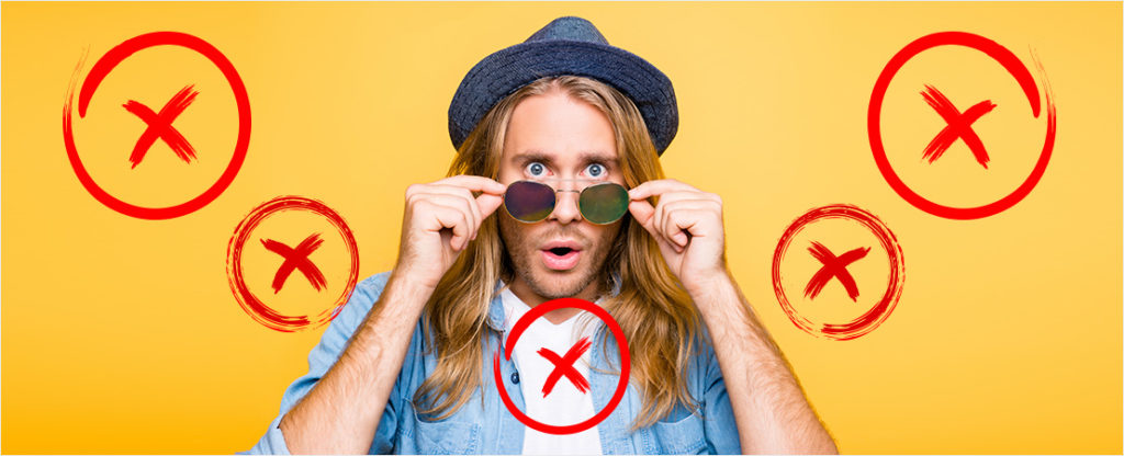 man with crosses meaning errors